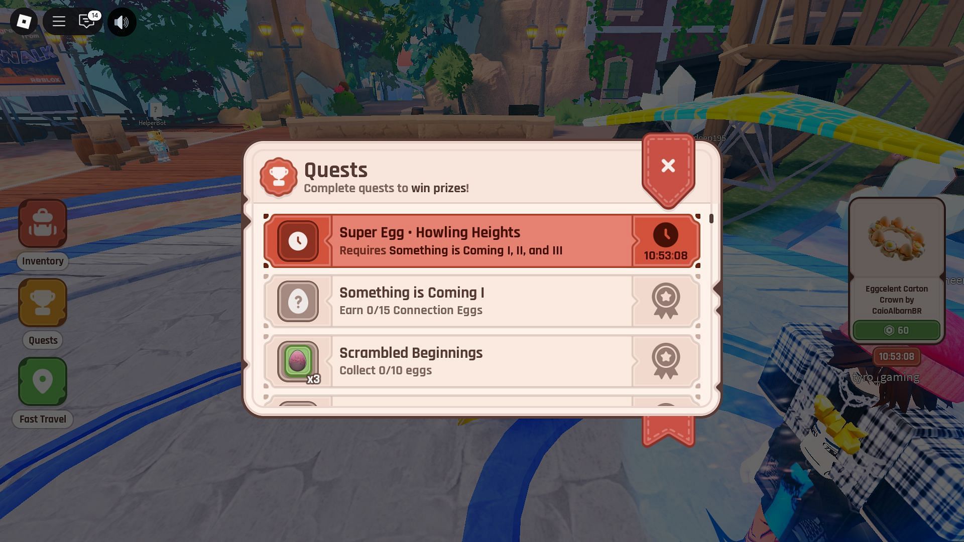 The Super Egg quest (Image via Roblox)